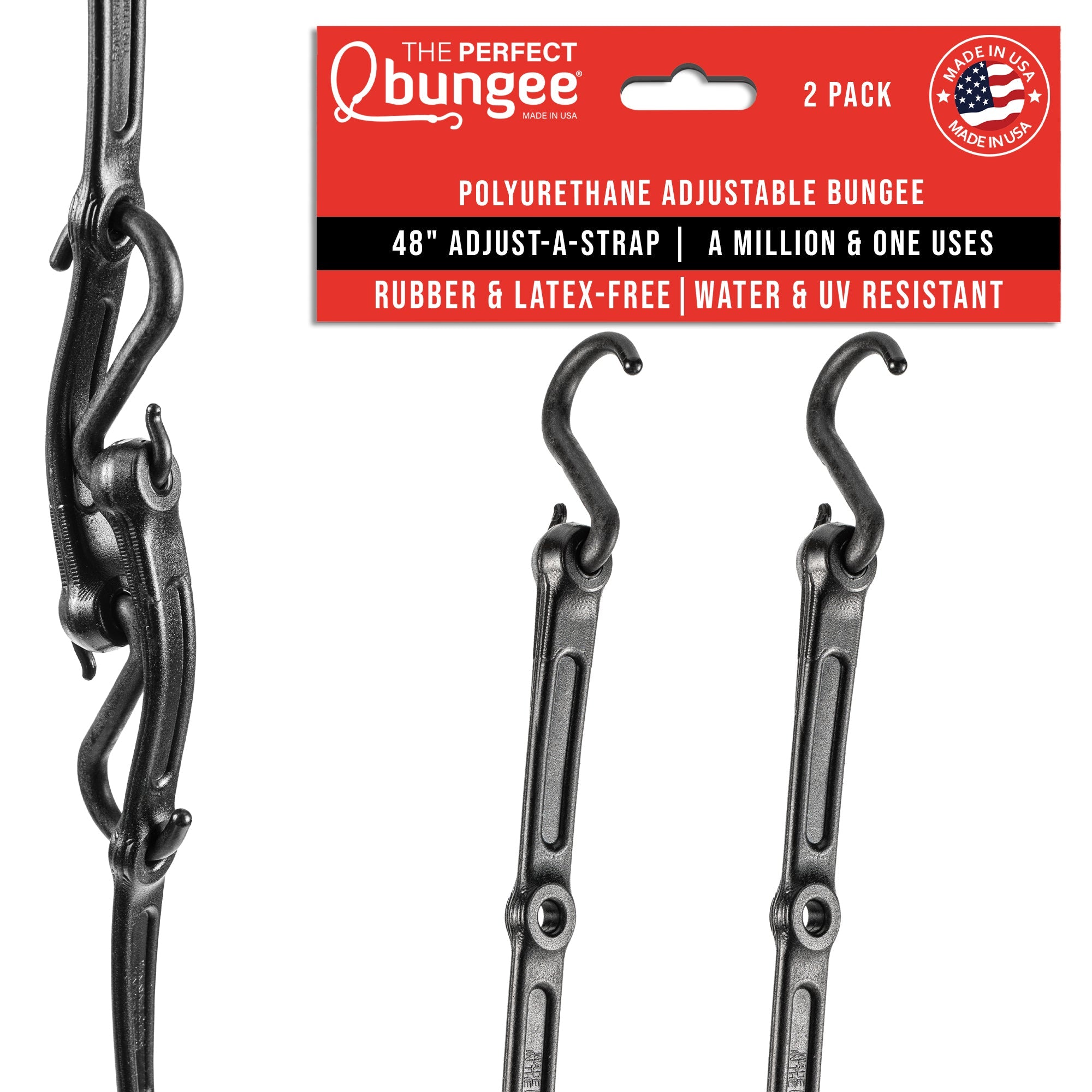 48" Adjust - A - Strap® Adjustable Bungee Strap 2 Pack - The Perfect Bungee & ShockStrap Tie Downs