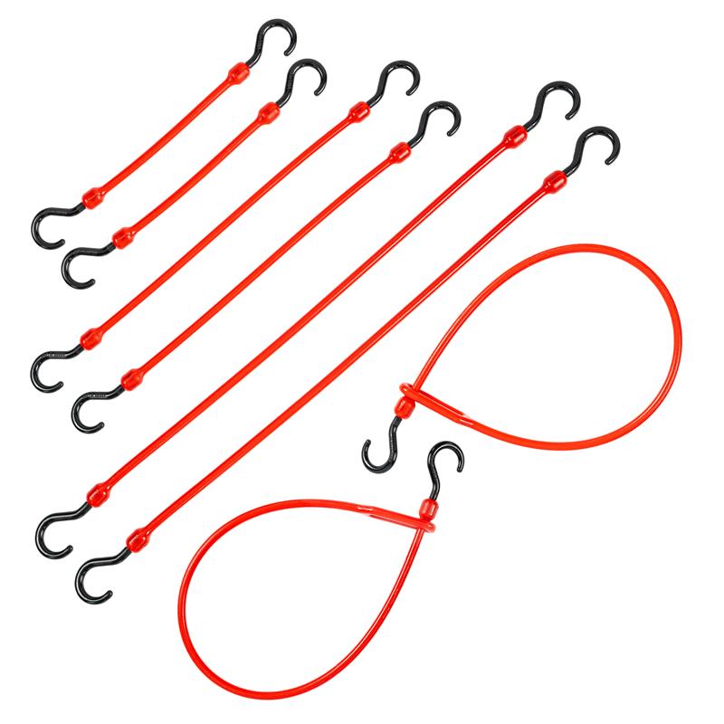 8pc Variety Pack - Heavy Duty Poly Bungee Cord - The Perfect Bungee and SHOCKSTRAP