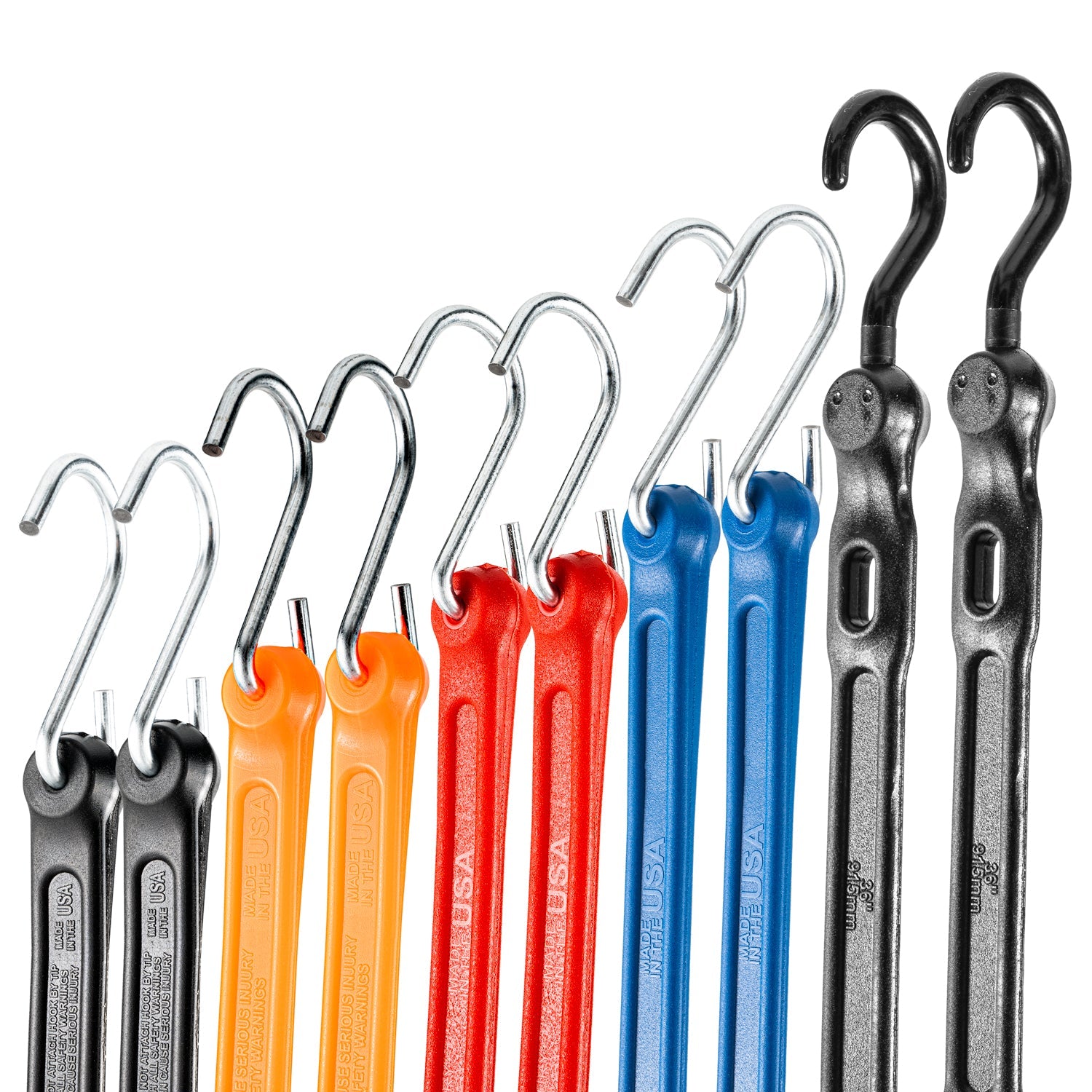10pc Variety Pack - Standard Duty Straps + Adjust-A-Straps - The Perfect Bungee & ShockStrap Tie Downs