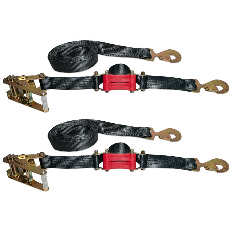 18ft x 2in ShockStrap Ratchet Strap w Snap Hooks, Premium Made in USA  Polyester Webbing, 10,000lb Breaking Strength, 3,333lb WLL, Commercial Grade