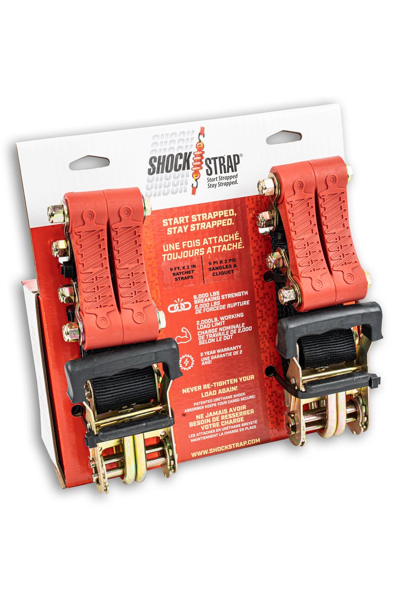 2" wide ShockStrap Ratchet Strap 2 Pack - Wholesale - The Perfect Bungee & ShockStrap Tie Downs