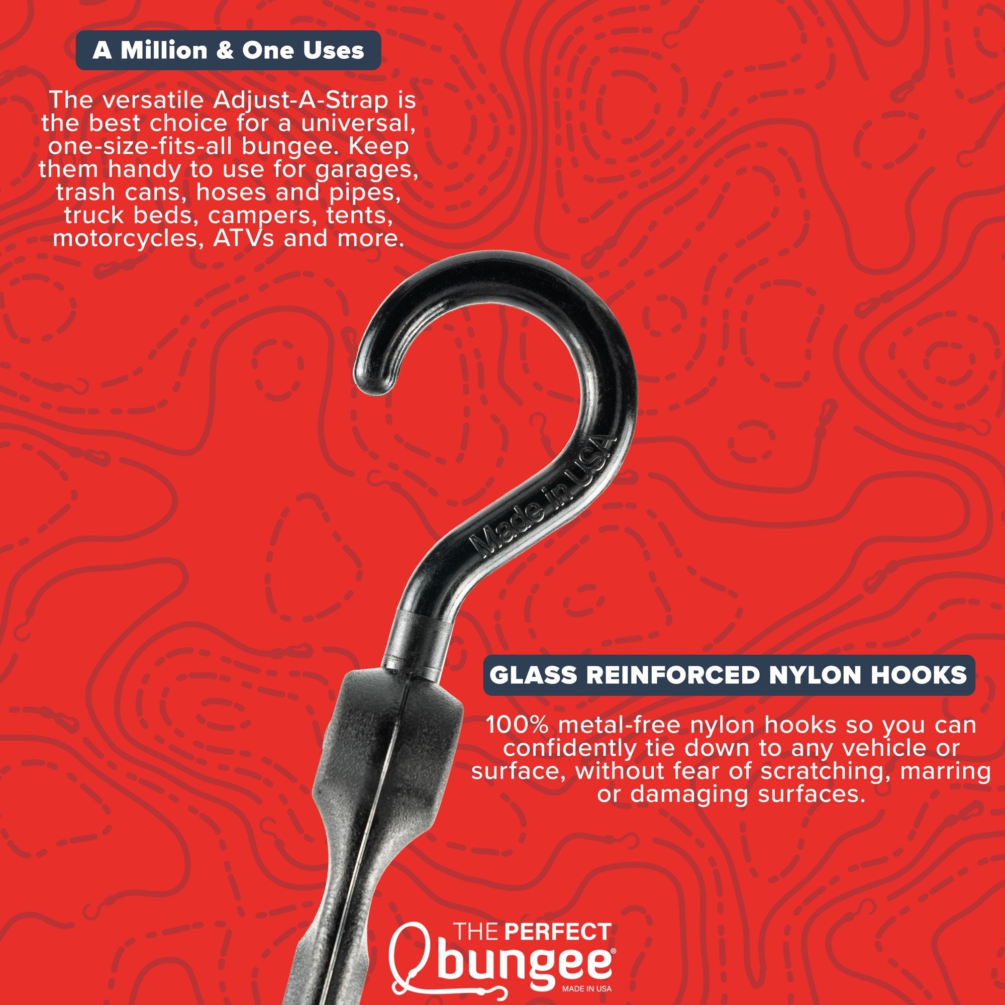 36" Adjust-A-Strap Adjustable Bungee Strap 4 Pack - The Perfect Bungee & ShockStrap Tie Downs