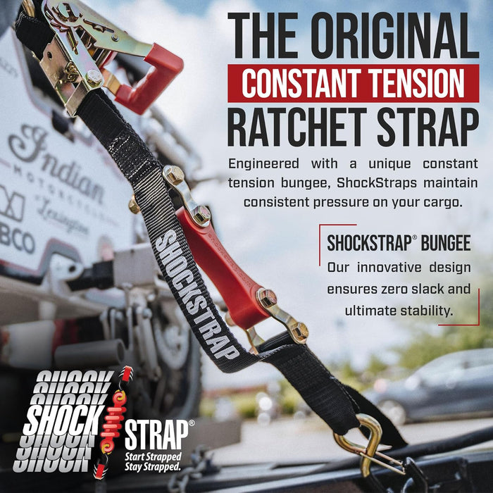 10ft x 1in SHOCKSTRAP® Constant Tension Ratchet Strap, Premium Polyest