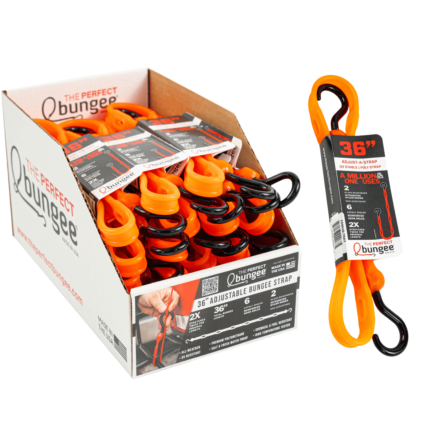 36" Adjust - A - Strap®, Heavy Duty Slotted Poly Strap - Wholesale - The Perfect Bungee and ShockStrap Tie Downs