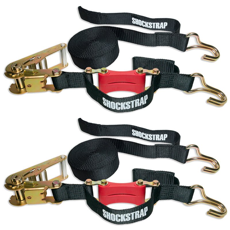 18ft x 2in ShockStrap Ratchet Strap w Wire Hooks, 3,333k WLL, Commercial Grade - The Perfect Bungee & ShockStrap Tie Downs