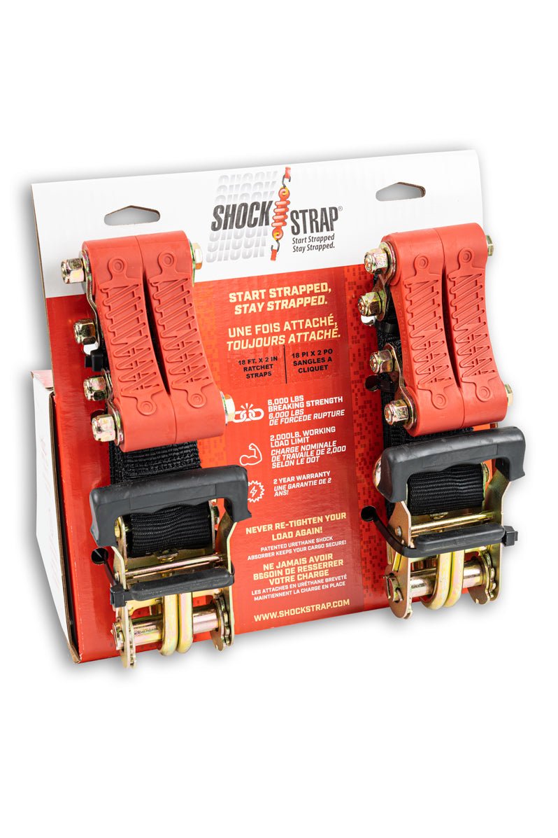 2" wide ShockStrap Ratchet Strap 2 Pack - Wholesale - The Perfect Bungee & ShockStrap Tie Downs
