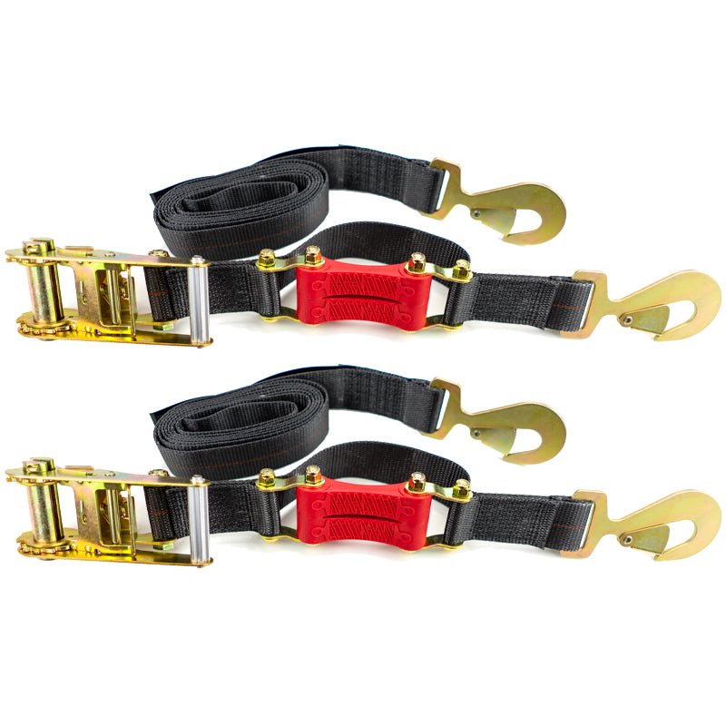 2 x 6' Cam Buckle Tie-Down Strap w/Snap Hook Ends (4 Pack)